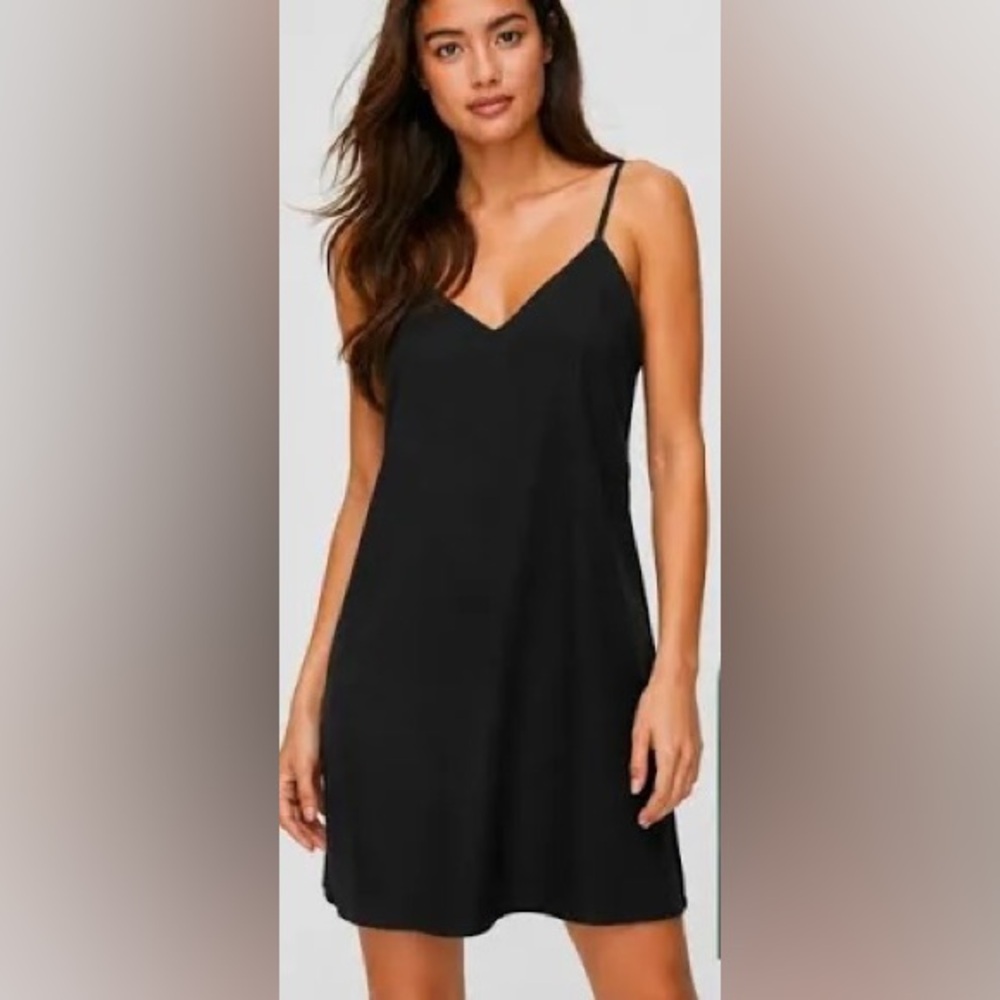 Aritzia TNA Yirrell Slip Dress Black Size S Adjustable Straps
